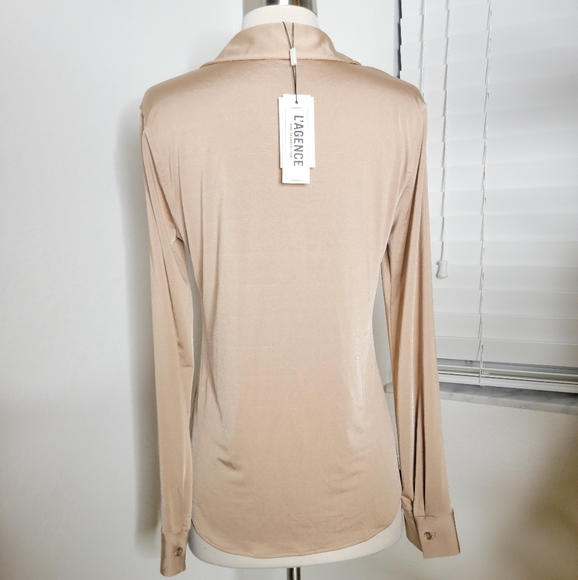 L'AGENCE Dallas Blouse Light Mocha S. - Picture 5 of 9